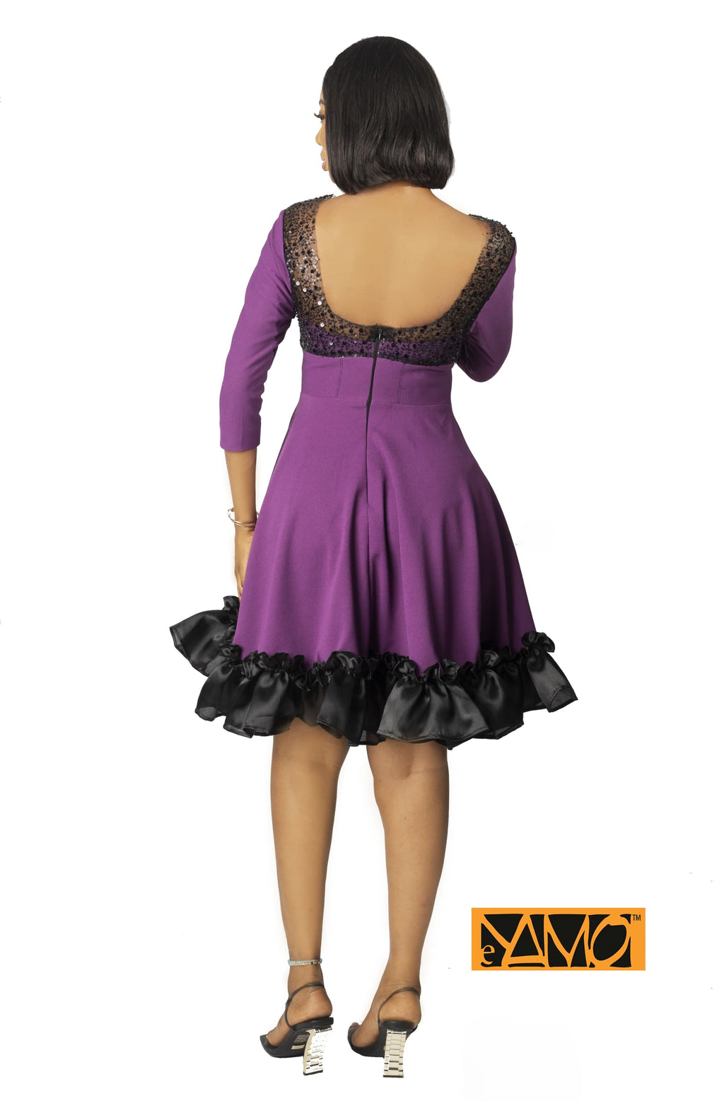 Robe violette assortie de tissu et poids Baoulé