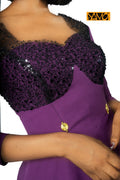 Robe violette assortie de tissu et poids Baoulé