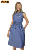 Robe JEANS assortie de tissé AKAN et poids Baoulé