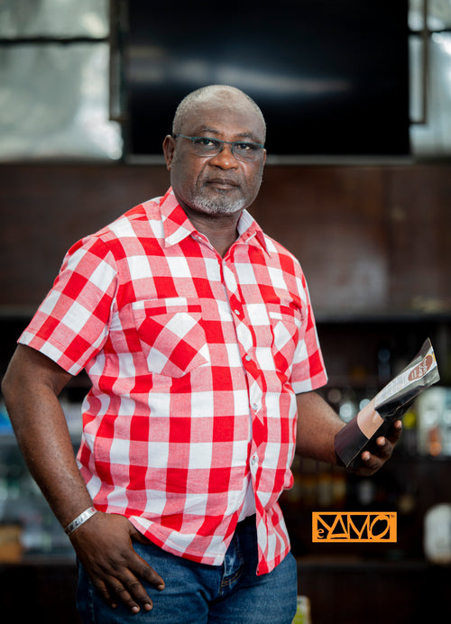 Chemise à carreaux Rouge