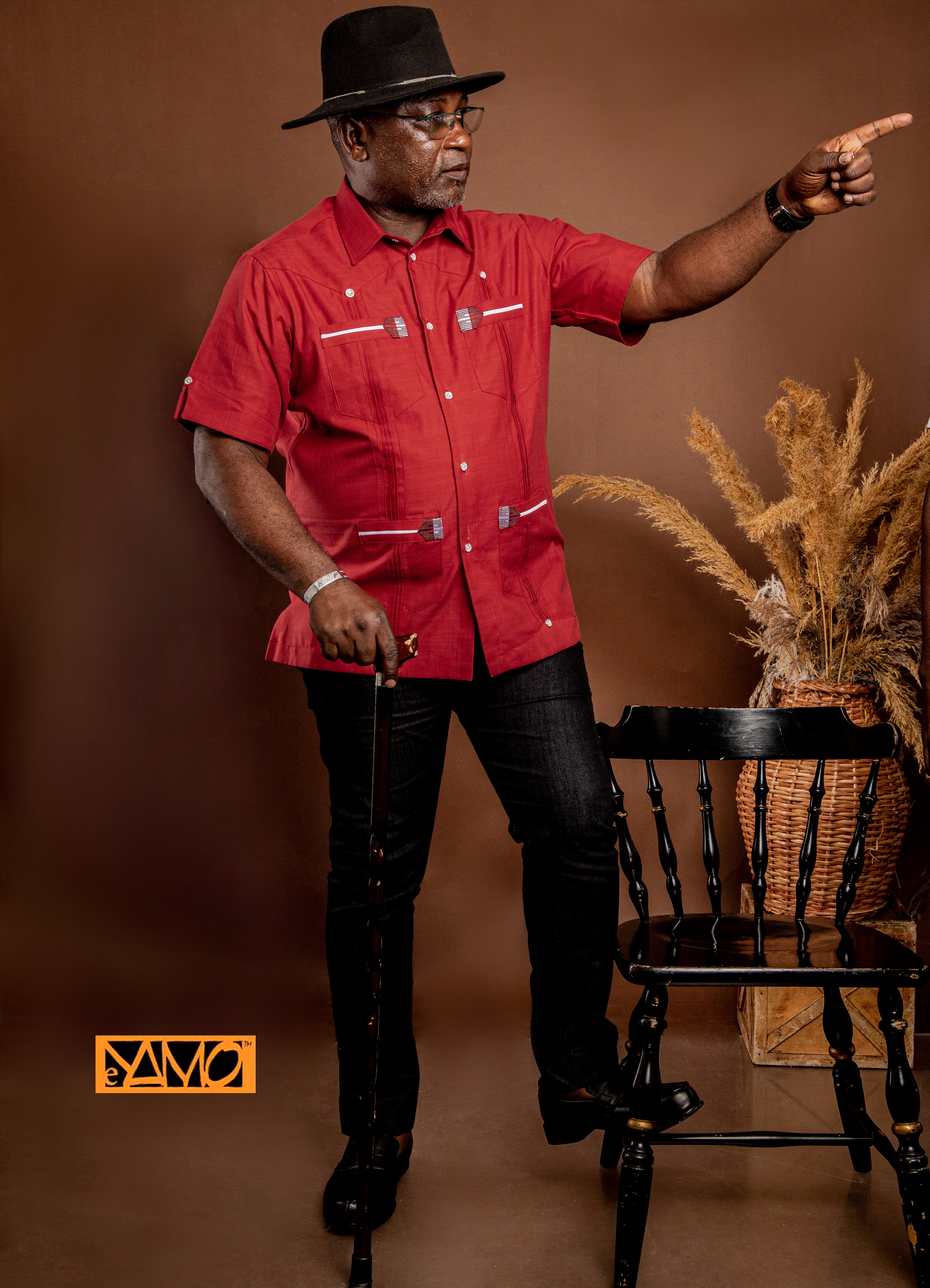 Chemise Rouge 4 poche Tissé AKAN