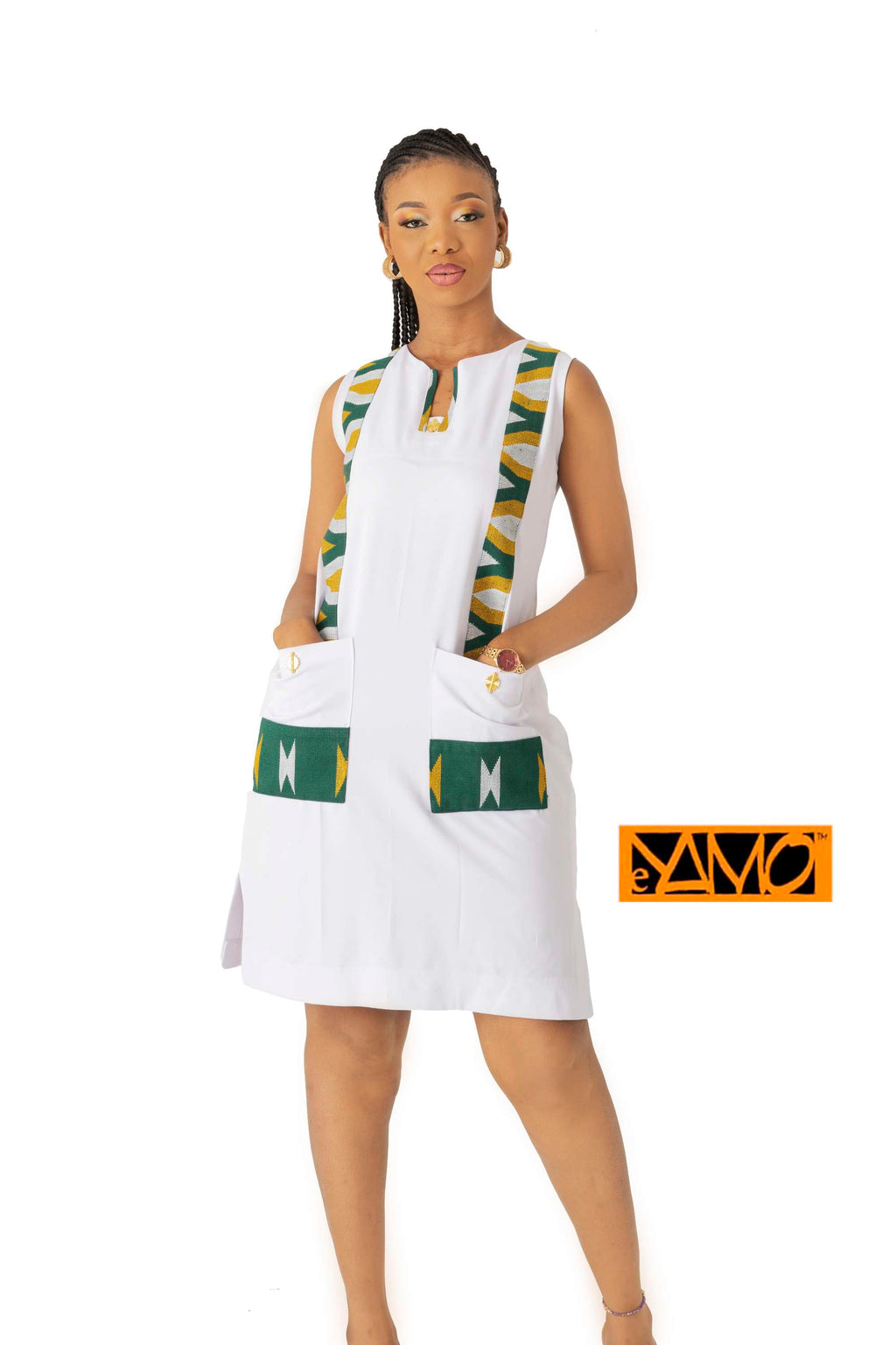 Robe blanche & Tissé Akan & Poids Baoulé