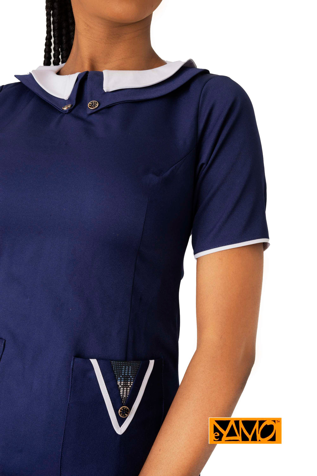 Robe bleue marine Tissé Akan
